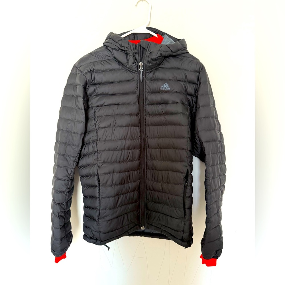 Adidas Climaheat Men's Black Hooded Down Puffer Jacket